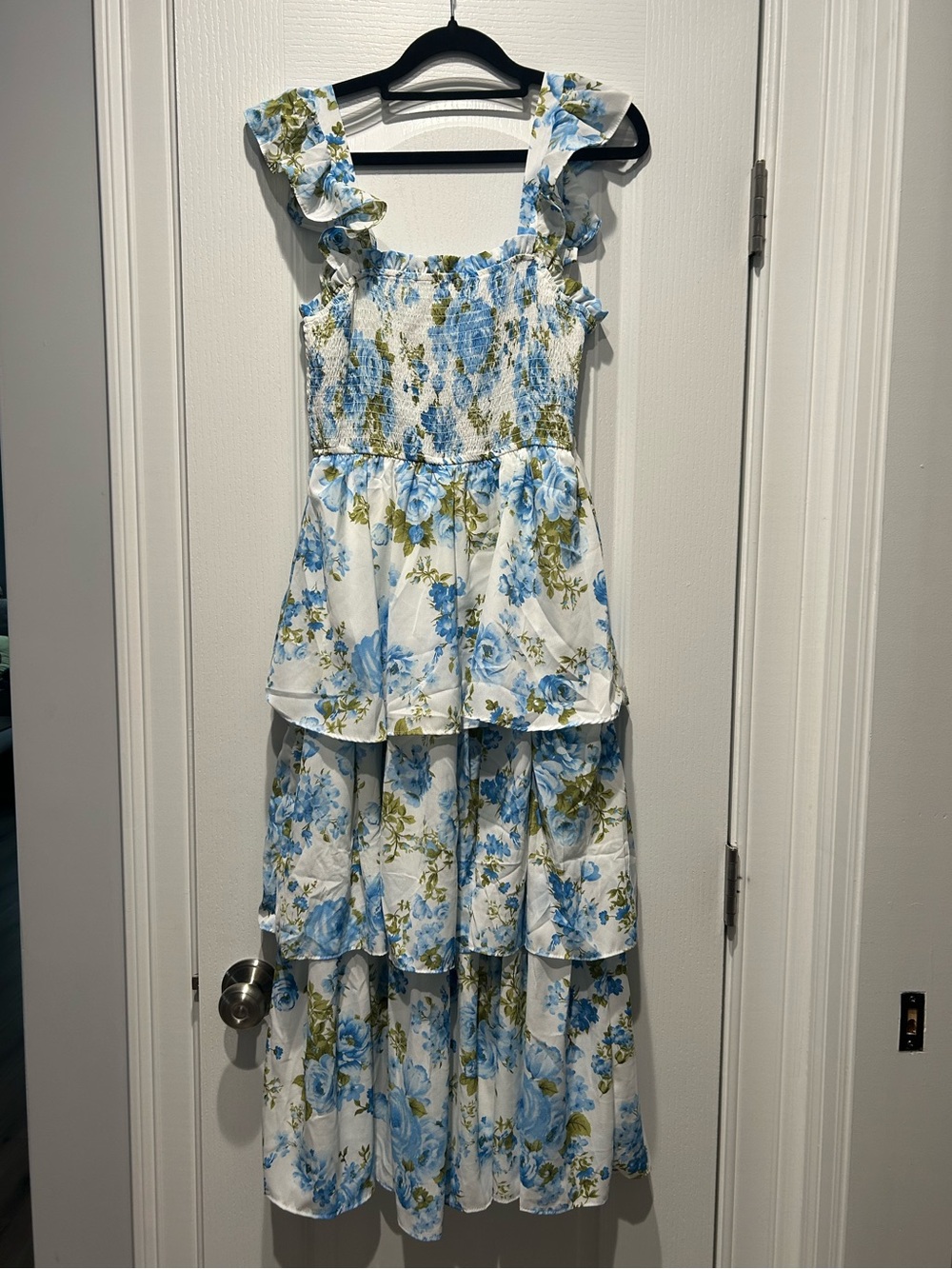 Blue Floral Tiered Sundress